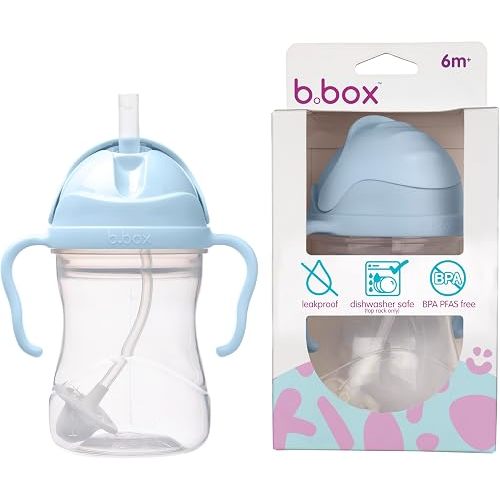 b.box Sippy Cup with Weighted Straw, Toddler Straw Cup, Spill Proof, 8oz