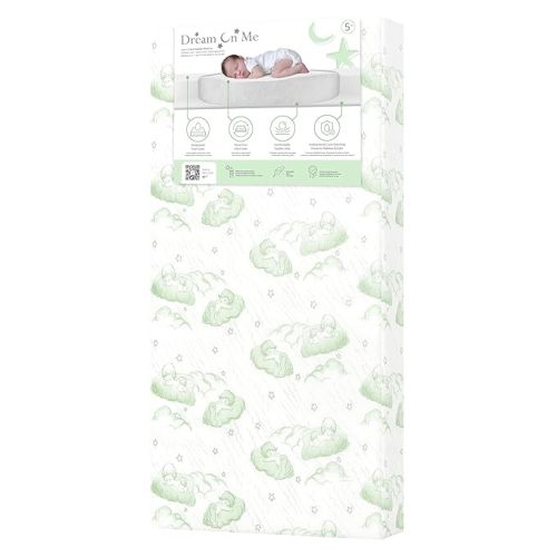 Dream On Me Little Lullaby 5” 2-in-1 Crib & Toddler Mattress, Dual-Sided Infant & Toddler Support, Waterproof & Stain Resistant, GREENGUARD Gold & Baby Safety Alliance Certified - Blue Floral