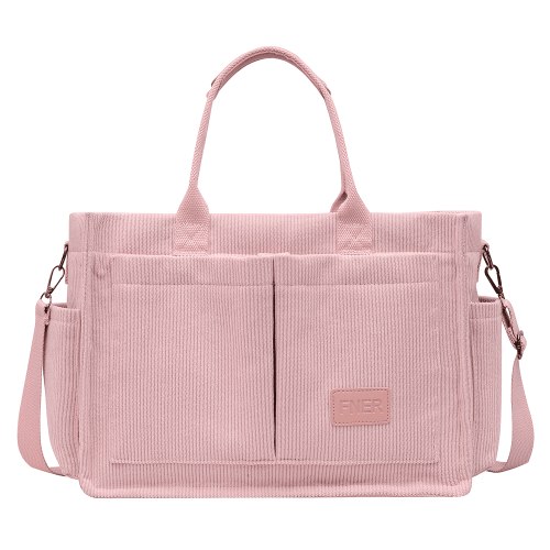 Cshidworld Large Canvas Tote Bag for Women, Womens Laptop Work Book Bags w/Side Pockets/Wet Pocket, Crossbody Purse Handbag, Travel Messenger Gym Bag, Gifts for Women, Pink