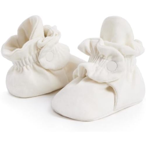 Pro Goleem Baby Booties 100% Cotton, Stay-On Adjustable Non-Slip Sock Shoes