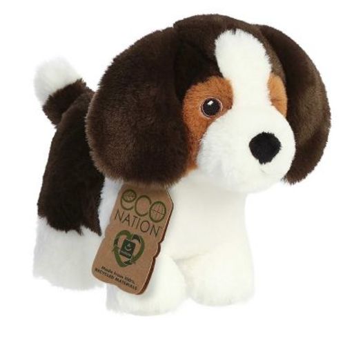 Aurora Small Beagle Eco Nation Eco-Friendly Stuffed Animal White 8"