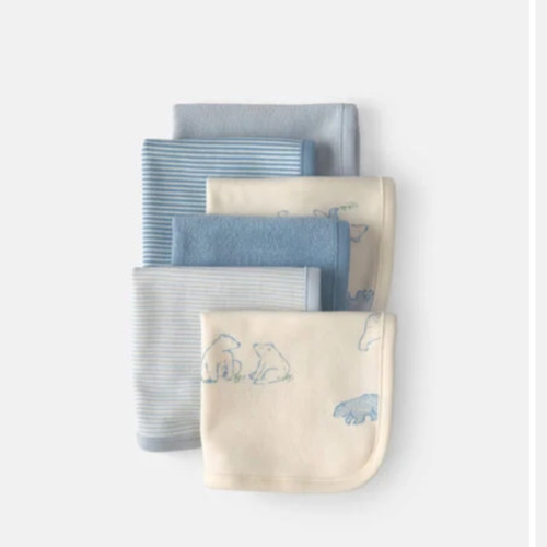 Baby 6-Pack Bear Terry Washcloths - Blue | Carter's