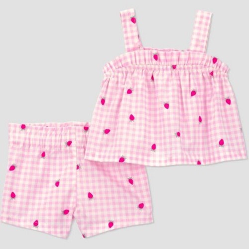 Carter's Just One You® Baby Girls' 2pc Strawberry T-Shirt and Shorts Set - Pink 9M