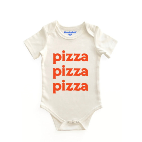 Pizza Pizza Pizza Baby Bodysuit Culinary Style | Chunky Deli in 6 mo or 12 mo
