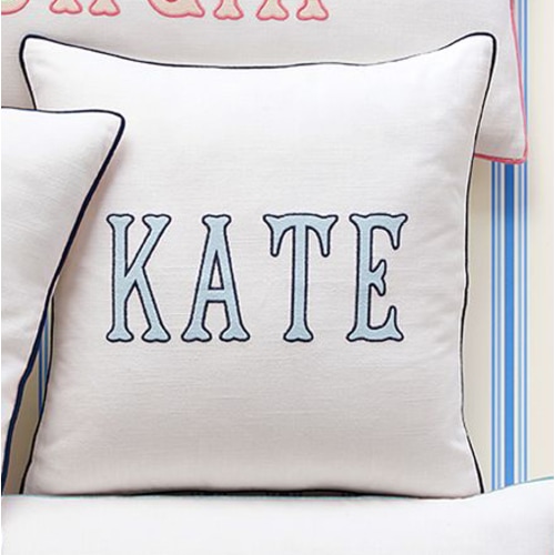 Bespoke Embroidered Pillow + Pillow Insert | Mark and Graham