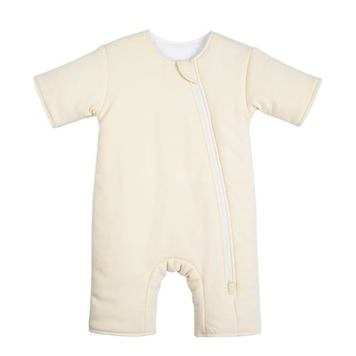 Baby Transition Sleep Sack 6-9 Months 100% Cotton Warm Thick Transition Swaddles for Newborns Infant Long Sleeve Sleep Sack with Feet Baby Wearable Blanket 2-Way Zipper Easy Diaper Changes