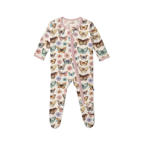 KicKee Baby & Toddler Zip Footie – Ultra-Soft Bamboo Viscose Pajamas with Flip Paws and Grippy Feet