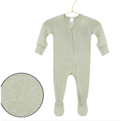 Collins Plush Knit Zipper Footies (3-6)