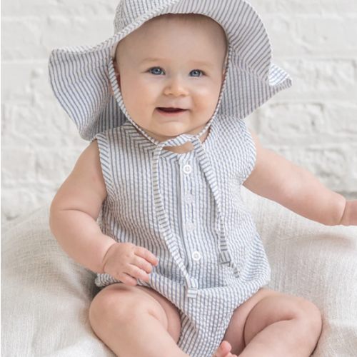 Wren Seersucker Bubble Romper