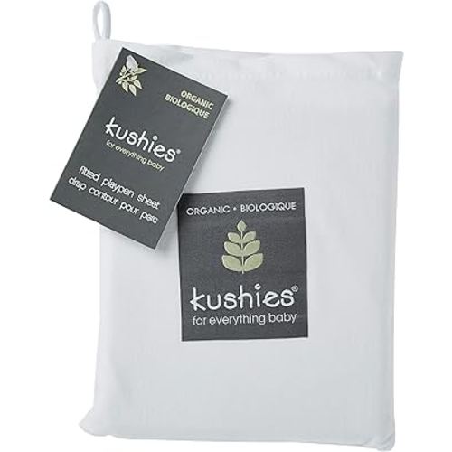 Kushies Organic Jersey Play Pen Fitted Sheet, White