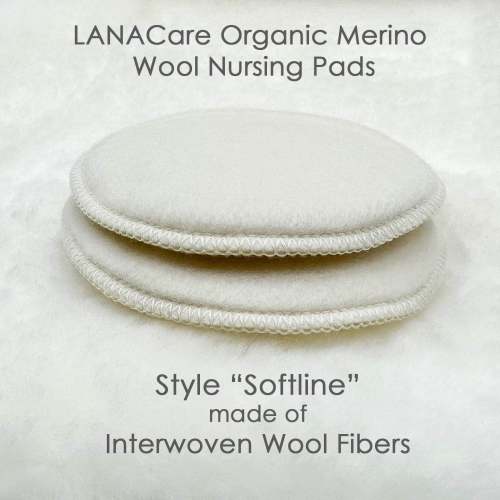 LANACare Merino Wool Nursing Pads, Style "Softline"| 6inch | Danish Woolen Delight