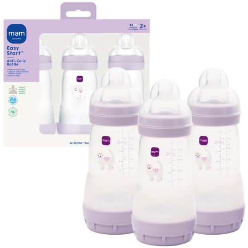 MAM Easy Start Anti Colic Bottle 9oz, 3 PK Girl