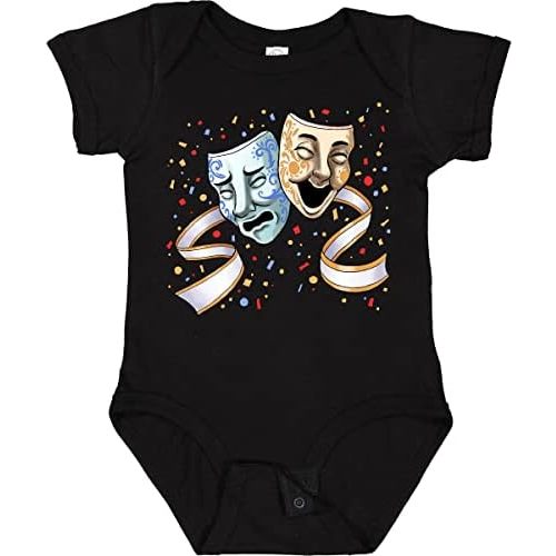 inktastic Tragedy and Comedy Stage Masks Baby Bodysuit