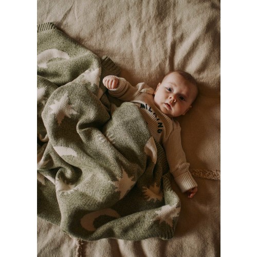 Cozmo Matcha Moon Star Blanket