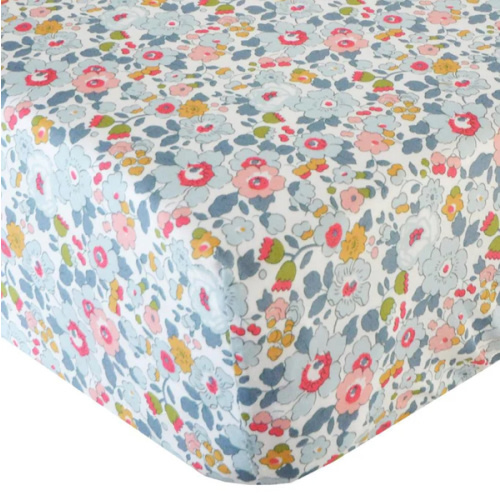 Coco & Wolf Fitted Sheet Liberty Fabric BETSY GREY | Over The Moon