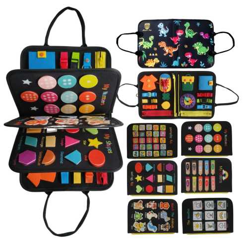 91Pcs Toddler Busy Board, Montessori Toys Toddler Activities for Travel Car Airplane - Toddler gift for boys girls 3 years old and up - kids