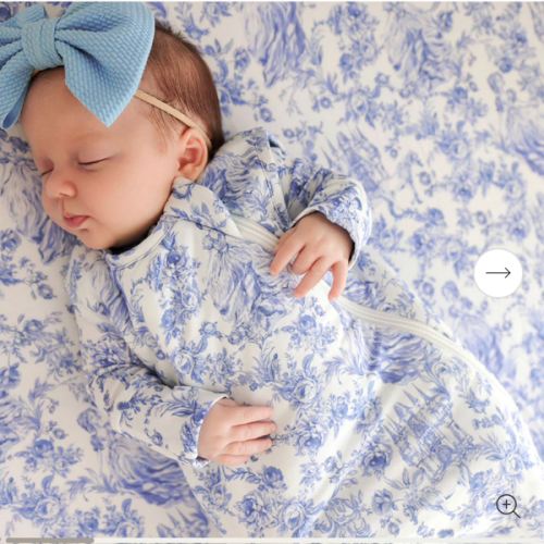 Princess Damask White Baby Sleep Bag | Briar
