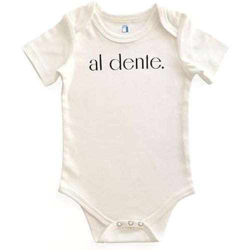 BlueMilk Studio Inc. Al Dente Bodysuit | Cotton Short Sleeve One Piece Bodysuit Jumpsuit Italian Foodie Pasta Shower Gifts