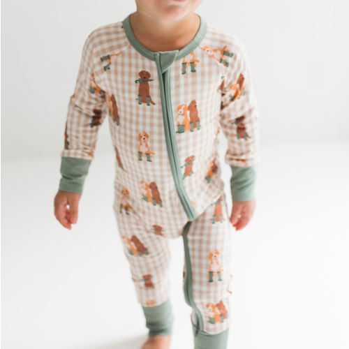 Green Pup Friends Zipper Romper – In My Jammers