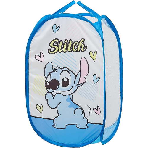 Cute Laundry Basket, Mesh Pop Up Hamper with Carry Handles, Large Capacity Collapsible Storage for Room, Dorm | Travel & Camping (Blue)