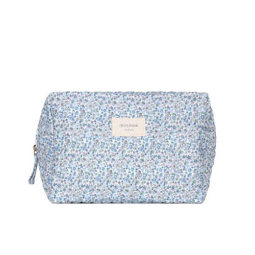 slate floral travel pouch