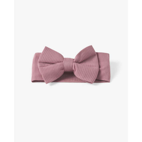 Rosewood Ribbed Luxe Bow Headband | Little Sleepies