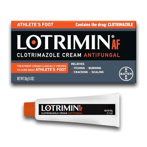 Lotrimin® AF Cream, Athlete's Foot 1% Clotrimazole Antifungal Cream Treatment, Clinically Proven Effective, 1.1 Ounce (New Look)