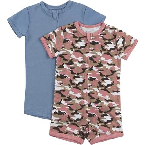 Hanes Baby Rompers, Ultimate Zippin Short Sleeve Romper for Boys & Girls, 2-Pack
