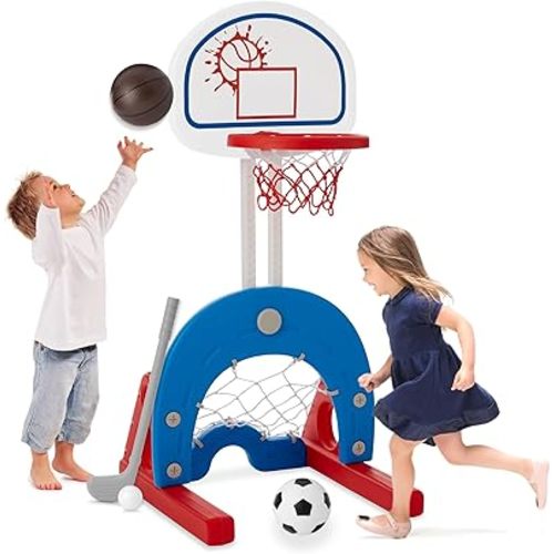 Best Choice Products 3-in-1 Toddler Basketball Hoop Sports Activity Center