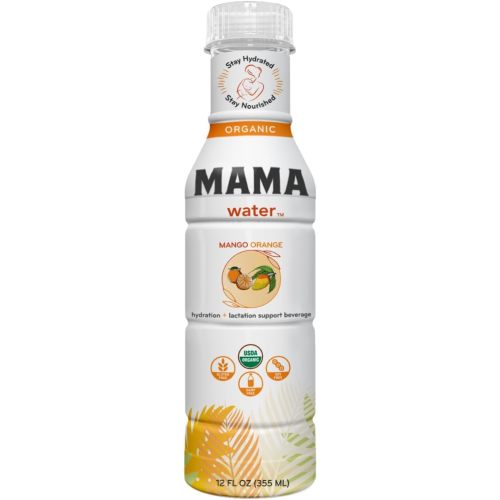 Mama Water™ Mango Orange | Hydration & Lactation Support Drink for Breastfeeding Moms, Certified Organic & All-Natural, Electrolyte Beverage with Lactation Support Ingredients, No Artificial Flavors, Colors, Gums, or Fillers, 12 Fl Oz (Pack of 12)