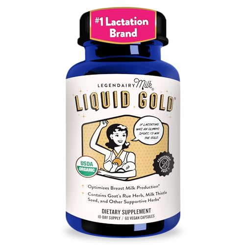 Legendairy Milk Liquid Gold Organic Lactation Support, 60 Capsules | Organic goat's rue, milk thistle, shatavari and fennel provide fenugreek-free lactation and breast milk supply support