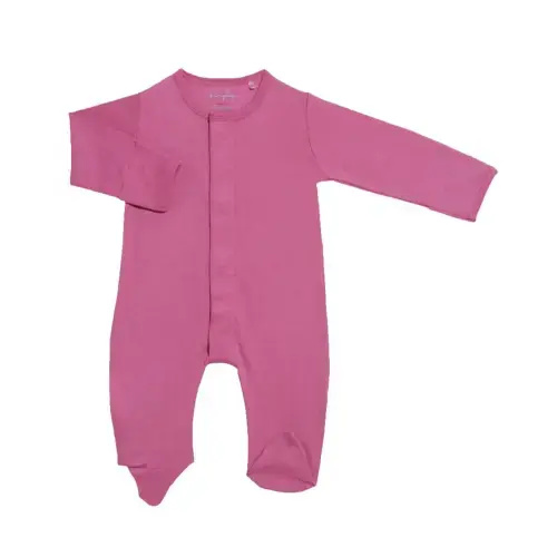 Magnetic Me, berry wine organic cotton magnetic  footie, 0-3M
