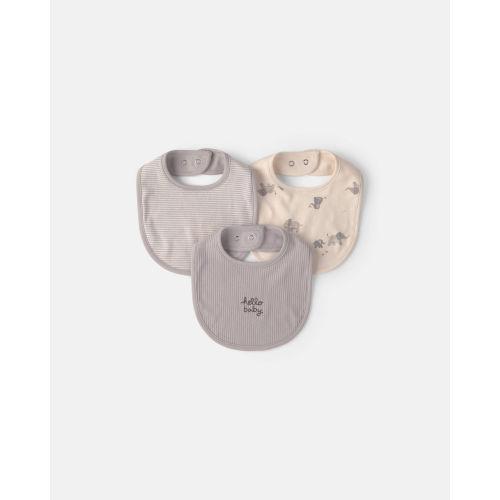 Baby 3-Pack 'Hello Baby' Bibs - Cream