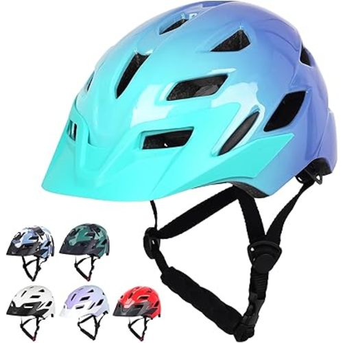 Kids Bike Helmet, Adjustable Toddler Youth Helmet with Detachable Visor & LED Light for 3-5/5-8/8-12 Years Boys Girls, Multi-Sport Helmet for Bicycle Cycling Scooter Skating, 2 Sizes
