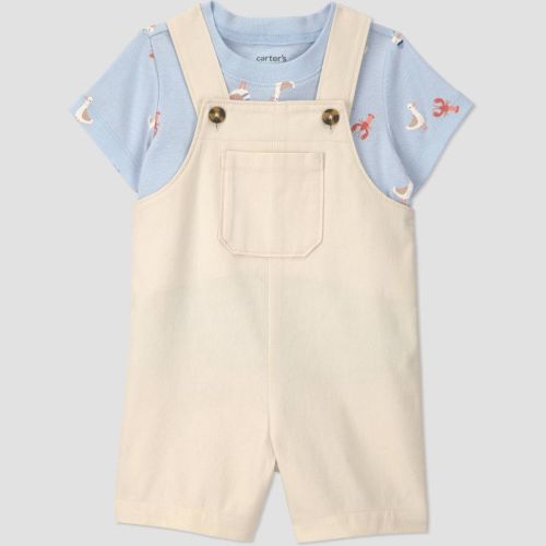 Carter's Just One You® Baby Boys' Seagull T-Shirt and Shortalls Set - Ivory 9M