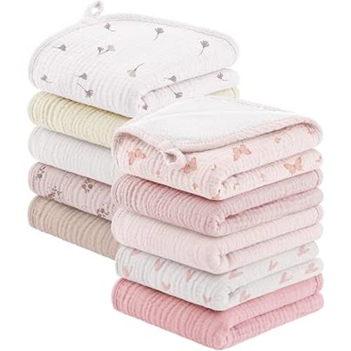 Bearmoss 10 Pack Muslin Burp Cloths