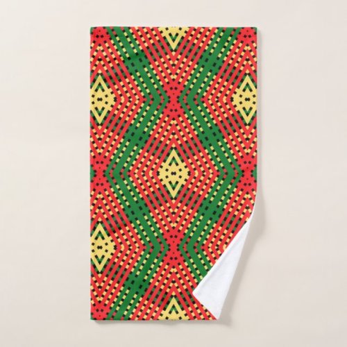 Rasta Stripes Geometric Design Bath Towel Set | Zazzle