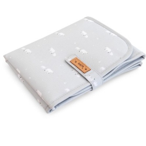 SARO Portable Changing Mat – Gray | Foldable Waterproof Diaper Changing Pad for Travel and Home | Easy to Clean and Compact