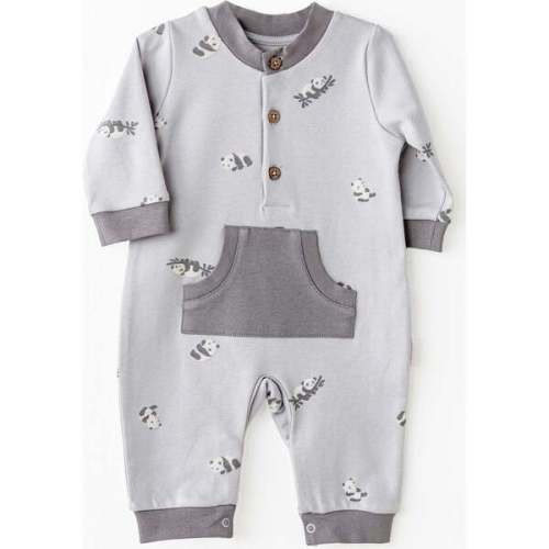 Panda Pocket Romper, Grey - Andy Wawa | Maisonette