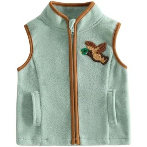 Toddler Baby Boy Vest Fall Winter Outfit Zip Up Fleece Jacket Coat Mallard Duck Hunting Clothes