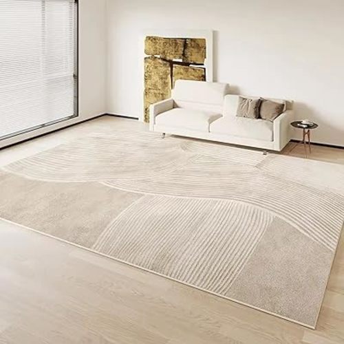 Washable Living Room Rug 3'x5'(35"x63") Living Room Carpet Bedroom Home Decoration Beige Floor Mat Machine Washable Soft Lounge Large Non-Slip Area Rugs