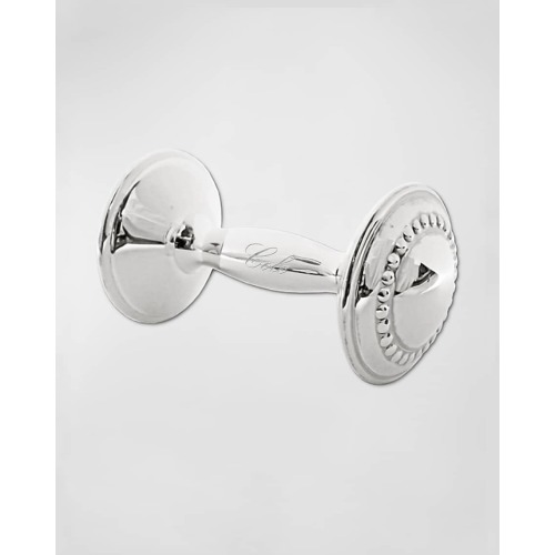 Personalized Beaded Rattle Sterling Silver Barbell