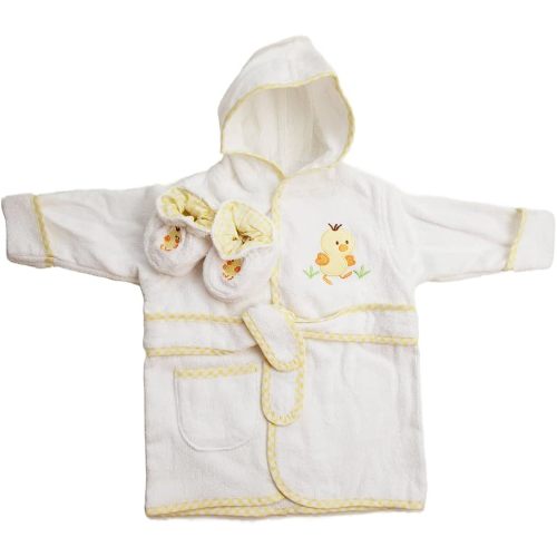 Spasilk 100% Cotton Hooded Terry Bathrobe with Booties — Baby Girl Gifts — Baby Boy Gifts — Shower Gift