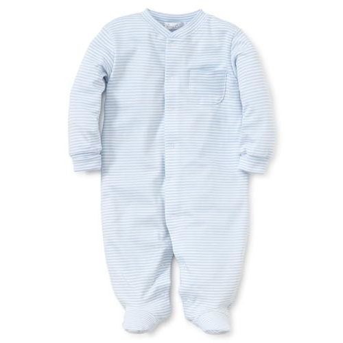 Kissy Kissy Baby Boys and Girls 100% Pima Cotton Simple Stripes Snap Front Footie Pajamas