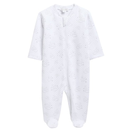Kissy Kissy Jacquard Zip Pima Cotton Footie - Newborn