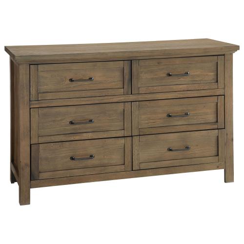 Eastern Shore Westfield 6-Drawer Dresser in Harvest Brown