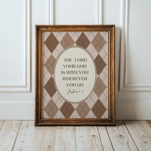 Joshua 1:9 Bible Verse Print, Boys Room Nursery Decor, (Digital Download)