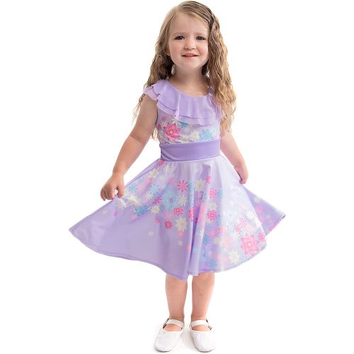 Little Adventures Flower Princess Twirl Dress - Machine Washable Child Pretend Play and Party Outfit with No Glitter