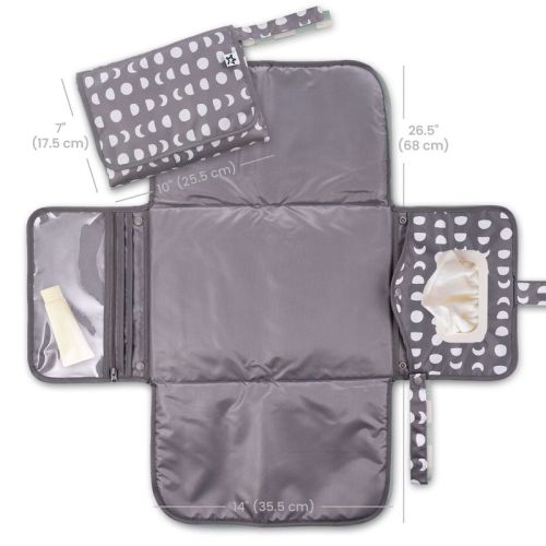 Tiny Twinkle Portable/Foldable Waterproof Diaper Changing Pad with Smart Wipes Pocket