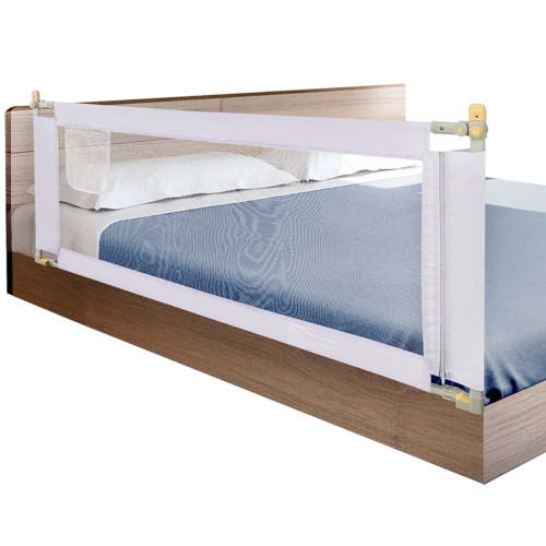 MoHern, Bed Rail for Toddlers, 59" L, Gray Linen, Breathable Fabric